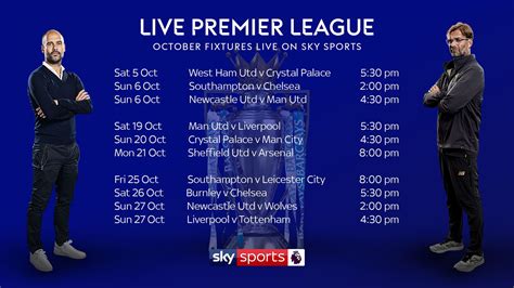 sky sports premier league live tv fixtures